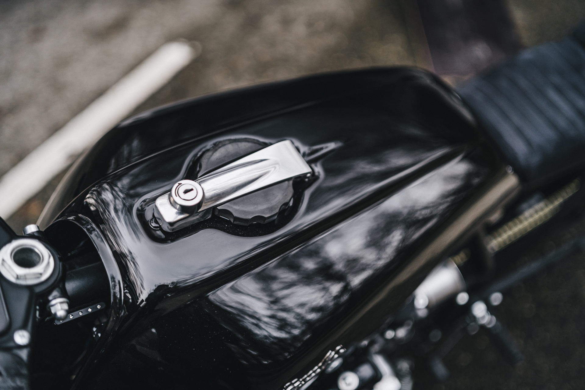 Close-up of a motorbike parked outdoors, suggesting finance options for personal or business use.